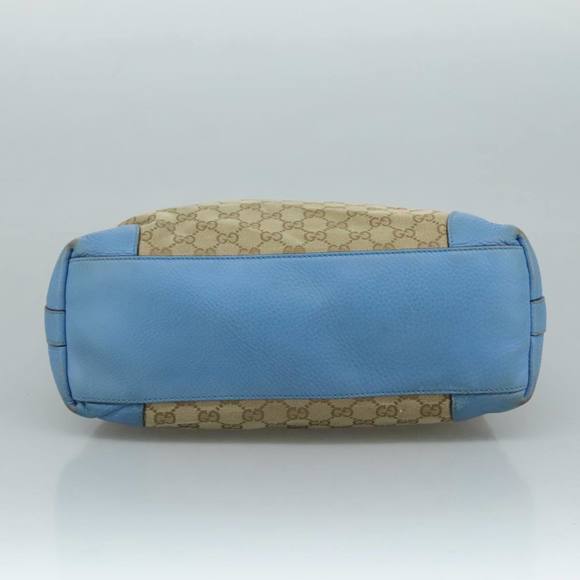 GUCCI GG Canvas Shoulder Bag 2way Navy Gold Light blue 326514 Auth 111050 - Picture 5 of 16